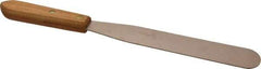 Ampco - 1-1/2" Wide Nickel Copper Spatula - Stiff, Wood Handle, 14" OAL - Exact Tool & Supply