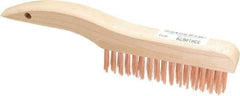 Ampco - 4 Rows x 16 Columns Bronze Shoe Handle Wire Brush - 10" OAL, 1-1/8" Trim Length, Wood Shoe Handle - Exact Tool & Supply