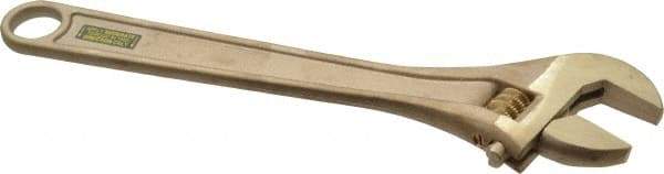 Ampco - 1-5/16" Jaw Capacity, 10" Nonsparking Adjustable Wrench - Aluminum Bronze, Plain Finish - Exact Tool & Supply