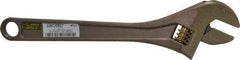 Ampco - 1-1/2" Jaw Capacity, 12" Nonsparking Adjustable Wrench - Aluminum Bronze, Plain Finish - Exact Tool & Supply