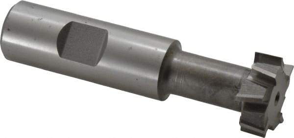 Keo - 31/32" Cut Diam, 25/64" Cut Width, 17/32" Neck Diam, 3/4" Shank Diam, 3-7/16" OAL, High Speed Steel T-Slot Cutter - Uncoated, 1/2" Bolt, Staggered Teeth, 8 Teeth, Weldon Flat - Exact Tool & Supply