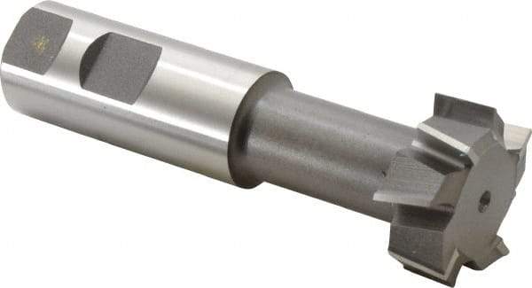 Keo - 1-15/32" Cut Diam, 5/8" Cut Width, 25/32" Neck Diam, 1" Shank Diam, 4-7/16" OAL, High Speed Steel T-Slot Cutter - Uncoated, 3/4" Bolt, Staggered Teeth, 8 Teeth, Weldon Flat - Exact Tool & Supply