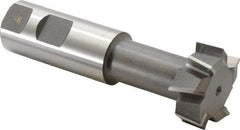 Keo - 1-15/32" Cut Diam, 5/8" Cut Width, 25/32" Neck Diam, 1" Shank Diam, 4-7/16" OAL, High Speed Steel T-Slot Cutter - Uncoated, 3/4" Bolt, Staggered Teeth, 8 Teeth, Weldon Flat - Exact Tool & Supply