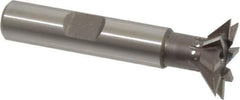 Keo - 3/4" Diam x 3/16" Width of Cut, 45° Included Angle, High Speed Steel Dovetail Cutter - 3/8" Shank Diam, 1-9/16" Shank Length, 2-1/8" Overall Length, Weldon Flat, Uncoated - Exact Tool & Supply