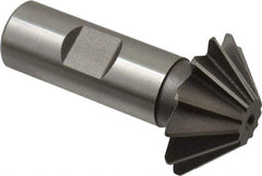 Keo - 1-1/2" Diam x 1/2" Width of Cut, 45° Included Angle, Shank Connection, High Speed Steel Single Angle Cutter - 3/4" Shank Diam, 2-3/4" Overall Length, Right Hand Cut, Uncoated - Exact Tool & Supply