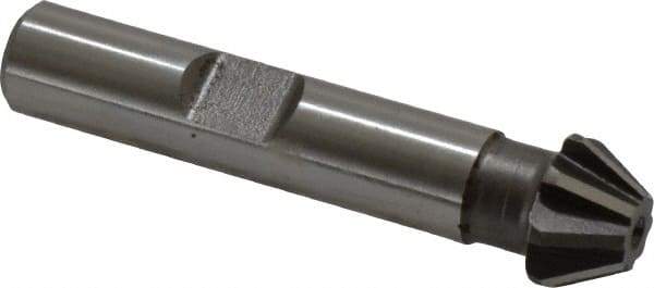 Keo - 1/2" Diam x 7/32" Width of Cut, 60° Included Angle, Shank Connection, High Speed Steel Single Angle Cutter - 3/8" Shank Diam, 2-1/8" Overall Length, Right Hand Cut, Uncoated - Exact Tool & Supply