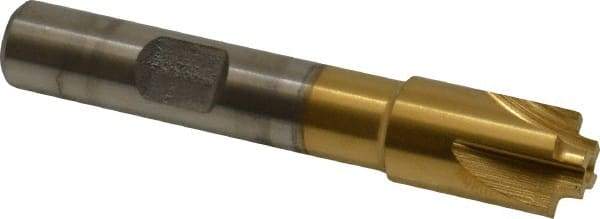 Keo - 1/32" Radius, 7/16" Mill Diam, 4 Flute High Speed Steel Corner Rounding End Mill - Single End, TiN Finish, 1/4" Tip Diam, 2-1/2" OAL, 3/8" Shank Diam - Exact Tool & Supply