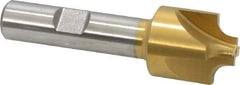 Keo - 3/16" Radius, 7/8" Mill Diam, 4 Flute High Speed Steel Corner Rounding End Mill - Single End, TiN Finish, 3/8" Tip Diam, 2-15/16" OAL, 1/2" Shank Diam - Exact Tool & Supply