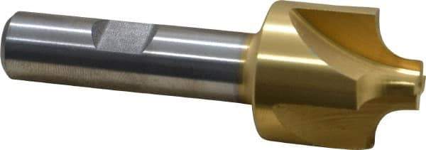Keo - 1/4" Radius, 1" Mill Diam, 4 Flute High Speed Steel Corner Rounding End Mill - Single End, TiN Finish, 3/8" Tip Diam, 3" OAL, 1/2" Shank Diam - Exact Tool & Supply