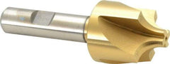 Keo - 5/16" Radius, 1-1/8" Mill Diam, 4 Flute High Speed Steel Corner Rounding End Mill - Single End, TiN Finish, 3/8" Tip Diam, 3-1/4" OAL, 1/2" Shank Diam - Exact Tool & Supply