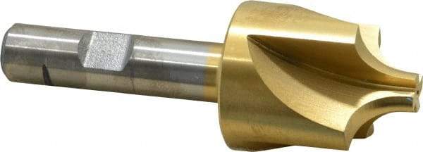 Keo - 3/8" Radius, 1-1/4" Mill Diam, 4 Flute High Speed Steel Corner Rounding End Mill - Single End, TiN Finish, 3/8" Tip Diam, 3-1/2" OAL, 1/2" Shank Diam - Exact Tool & Supply