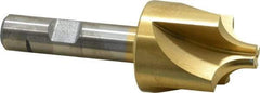 Keo - 3/8" Radius, 1-1/4" Mill Diam, 4 Flute High Speed Steel Corner Rounding End Mill - Single End, TiN Finish, 3/8" Tip Diam, 3-1/2" OAL, 1/2" Shank Diam - Exact Tool & Supply