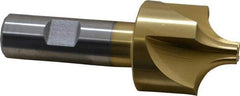 Keo - 1/2" Radius, 1-1/2" Mill Diam, 4 Flute High Speed Steel Corner Rounding End Mill - Single End, TiN Finish, 3/8" Tip Diam, 3-7/8" OAL, 3/4" Shank Diam - Exact Tool & Supply