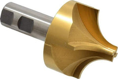 Keo - 1" Radius, 2-3/4" Mill Diam, 4 Flute High Speed Steel Corner Rounding End Mill - Single End, TiN Finish, 5/8" Tip Diam, 4-3/4" OAL, 1" Shank Diam - Exact Tool & Supply