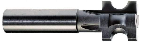Value Collection - 1/4" Radius, 1/2" Circle Diam, 1-1/4" Cutter Diam, 1-1/4" Cutting Width, Shank Connection, Concave Radius Cutter - 3/4" Shank Diam, 4" OAL, High Speed Steel, Uncoated, 4 Teeth, Weldon Flat - Exact Tool & Supply