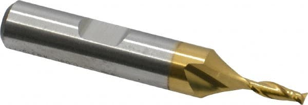 Niagara Cutter - 1/8" Diam, 3/8" LOC, 3/8" Shank Diam, 2-5/16" OAL, 2 Flute High Speed Steel Square End Mill - Exact Tool & Supply