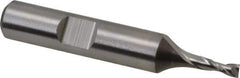 Niagara Cutter - 1/8", 3/8" LOC, 3/8" Shank Diam, 2-5/16" OAL, 2 Flute, Cobalt Square End Mill - Single End, Uncoated, Spiral Flute, 30° Helix, Centercutting, Right Hand Cut, Right Hand Flute, Series SP205 - Exact Tool & Supply