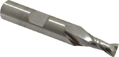 Niagara Cutter - 1/4", 1/2" LOC, 3/8" Shank Diam, 2-5/16" OAL, 2 Flute, Cobalt Square End Mill - Single End, Uncoated, Spiral Flute, 30° Helix, Centercutting, Right Hand Cut, Right Hand Flute, Series SP205 - Exact Tool & Supply