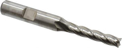 Niagara Cutter - 1/4", 1-1/4" LOC, 3/8" Shank Diam, 3-1/16" OAL, 4 Flute, Cobalt Square End Mill - Single End, Uncoated, Spiral Flute, 30° Helix, Centercutting, Right Hand Cut, Right Hand Flute, Series SPC408 - Exact Tool & Supply