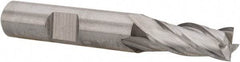 Niagara Cutter - 5/16", 3/4" LOC, 3/8" Shank Diam, 2-1/2" OAL, 4 Flute, Cobalt Square End Mill - Single End, Uncoated, Spiral Flute, 30° Helix, Centercutting, Right Hand Cut, Right Hand Flute, Series SPC408 - Exact Tool & Supply