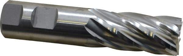 Niagara Cutter - 1", 2" LOC, 1" Shank Diam, 4-1/2" OAL, 6 Flute, Cobalt Square End Mill - Single End, Uncoated, Spiral Flute, 30° Helix, Centercutting, Right Hand Cut, Right Hand Flute, Series SPC408 - Exact Tool & Supply