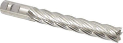 Niagara Cutter - 1", 6" LOC, 1" Shank Diam, 8-1/2" OAL, 6 Flute, Cobalt Square End Mill - Single End, Uncoated, Spiral Flute, 30° Helix, Centercutting, Right Hand Cut, Right Hand Flute, Series SPC408 - Exact Tool & Supply