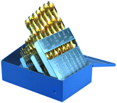 29 Pc. HSS-Range 1/16-1/2 x 64Ths-TiN Jobber Drill Set-Metal Index - Exact Tool & Supply
