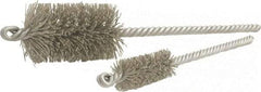 Brush Research Mfg. - 1.135" Diam Helical Nylon Tube Brush - Double Spiral, 0.022" Filament Diam, 2" Brush Length, 8" OAL, 0.31" Diam Steel Shank - Exact Tool & Supply