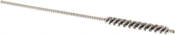 Brush Research Mfg. - 1/8" Diam Helical Stainless Steel Tube Brush - Single Spiral, 0.003" Filament Diam, 1" Brush Length, 3" OAL - Exact Tool & Supply