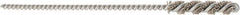 Brush Research Mfg. - 0.206" Diam Helical Nylon Tube Brush - Single Spiral, 0.018" Filament Diam, 1" Brush Length, 4" OAL, 0.097" Diam Steel Shank - Exact Tool & Supply