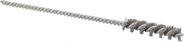 Brush Research Mfg. - 0.275" Diam Helical Nylon Tube Brush - Single Spiral, 0.018" Filament Diam, 1-1/4" Brush Length, 4-1/2" OAL, 0.112" Diam Steel Shank - Exact Tool & Supply