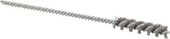 Brush Research Mfg. - 0.275" Diam Helical Nylon Tube Brush - Single Spiral, 0.018" Filament Diam, 1-1/4" Brush Length, 4-1/2" OAL, 0.112" Diam Steel Shank - Exact Tool & Supply