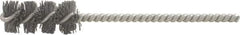 Brush Research Mfg. - 11/32" Diam Steel Tube Brush - 0.006" Filament Diam, 1-1/4" Brush Length, 4-1/2" OAL - Exact Tool & Supply