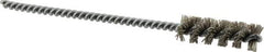 Brush Research Mfg. - 0.413" Diam Helical Nylon Tube Brush - Single Spiral, 0.018" Filament Diam, 1-1/4" Brush Length, 4-1/2" OAL, 0.14" Diam Steel Shank - Exact Tool & Supply
