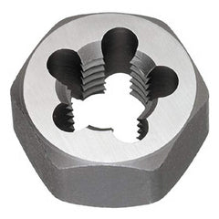 Titan USA - Hex Rethreading Dies; Thread Size: 9/16-12 ; Hex Size (Inch): 1-1/16 ; Material: Carbon Steel ; Thread Direction: Right Hand ; Thread Standard: UNC ; Thickness (Inch): 1/2 - Exact Tool & Supply