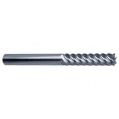 10mm Dia. - 100mm OAL - 45° Helix Bright Carbide End Mill - 6 FL - Exact Tool & Supply