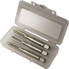 Vermont Tap & Die - M4x0.70 Metric, 4 Flute, Bottoming, Plug & Taper, Bright Finish, High Speed Steel Tap Set - Right Hand Cut, 2-1/8" OAL, 3/4" Thread Length, 6H Class of Fit, Series 3105M - Exact Tool & Supply