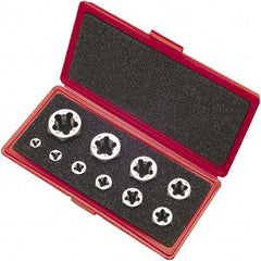 Vermont Tap & Die - 1/4-20 to 1-8 UNC, Hex Die Set - Carbon Steel, 10 Piece Set, Comes with Metal Case - Exact Tool & Supply