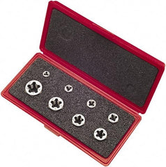 Vermont Tap & Die - 1/4-28 to 3/4-16 UNF, Hex Die Set - Carbon Steel, 8 Piece Set, Comes with Metal Case - Exact Tool & Supply