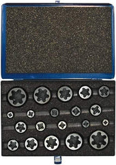 Vermont Tap & Die - 1/4-20 to 1-14 UNC, UNF, UNS, Hex Die Set - Carbon Steel, 20 Piece Set, Comes with Metal Case - Exact Tool & Supply
