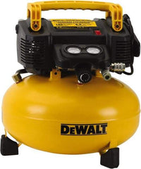 DeWALT - 0.9 hp, 2.6 SCFM at 90 psi, Pancake Compressor - 6 Gal Tank, 10 Amp, 165 psi, 120V (60 Hz) - Exact Tool & Supply
