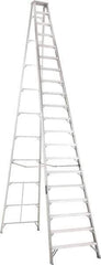 Louisville - 19 Steps, 20' High, Type IA Rating, Aluminum Step Ladder - 300 Lb Capacity, 43-3/4" Base Width - Exact Tool & Supply