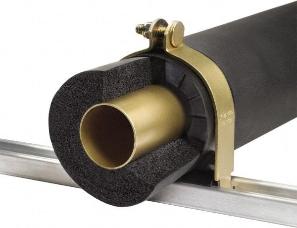 Klo-Shure - 7/8" Pipe, Zinc Plated Steel Strut Mount Insulation Coupling - Trivalent Zinc & Yellow - Exact Tool & Supply