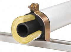Klo-Shure - 1-1/4" Pipe, Zinc Plated Steel Strut Mount Insulation Coupling - Trivalent Zinc & Yellow - Exact Tool & Supply