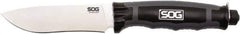 SOG Specialty Knives - 4-1/2" Long Blade, 8Cr13MoV Stainless Steel, Fine Edge, Illuminated Fixed Blade - 9.2" OAL, Glass-Filled Nylon Handle, Includes Glass-Reinforced Nylon Sheath - Exact Tool & Supply