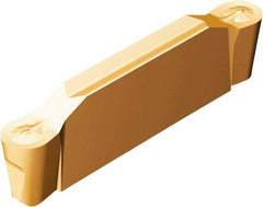 Sandvik Coromant - K2N123x2 RO 7.14mm Cutting Width Carbide Grooving Insert - 21.6mm Max Depth of Cut, Neutral, 3.57mm Corner Radius, TiAlN Finish - Exact Tool & Supply