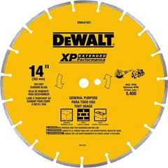 DeWALT - 14" Diam x 1" Hole x 1/2" Thick, I Hardness, Surface Grinding Wheel - Diamond, Type 1, Fine/Extra Fine Grade - Exact Tool & Supply