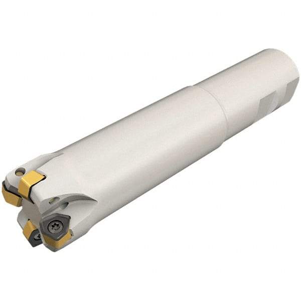 Iscar - 1-1/4" Cut Diam, 0.059" Max Depth, 1-1/4" Shank Diam, Weldon Shank Indexable High-Feed End Mill - Screw Holding Method, H600 WXCU Insert, FF EWX-07 Toolholder, Through Coolant - Exact Tool & Supply