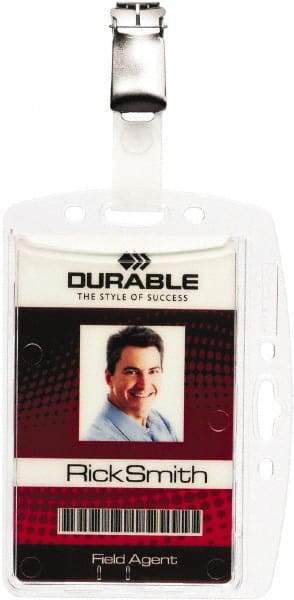 DURABLE - Clip-On Badge Holder - Clear - Exact Tool & Supply