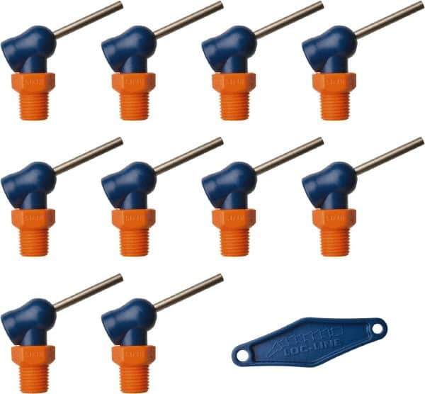 Loc-Line - 1/4" Hose Inside Diam, High-Pressure Coolant Hose Nozzle - NPT, for Use with Loc-Line Modular Hose System, 10 Pieces - Exact Tool & Supply